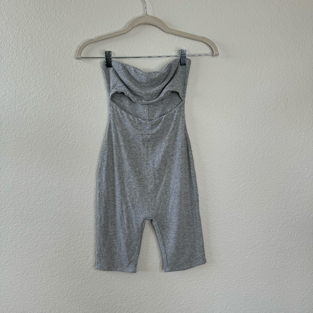 Naked Wardrobe Tube Romper in Heather Gray Size XS